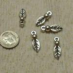 Silver Leaf Drop Charms