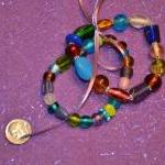 Two Colored Glass Bead Stretch Bracelets