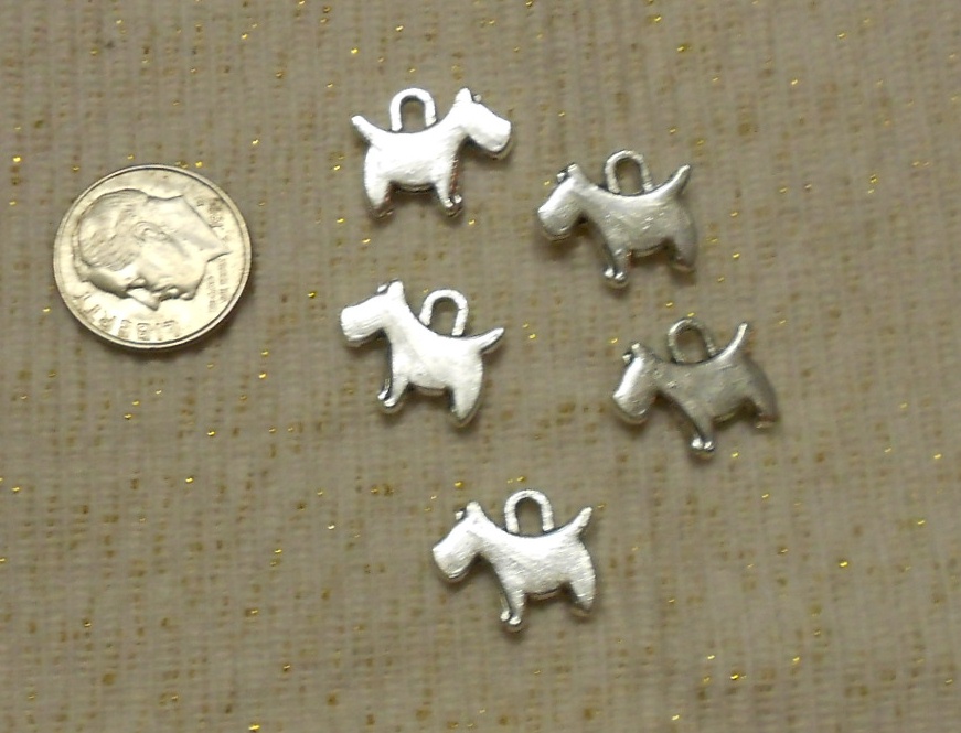 Scottie Dog Charms Lot Of 5