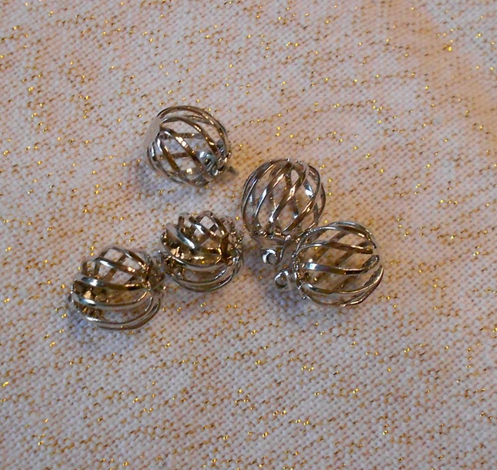 Silver Round Cage Charms